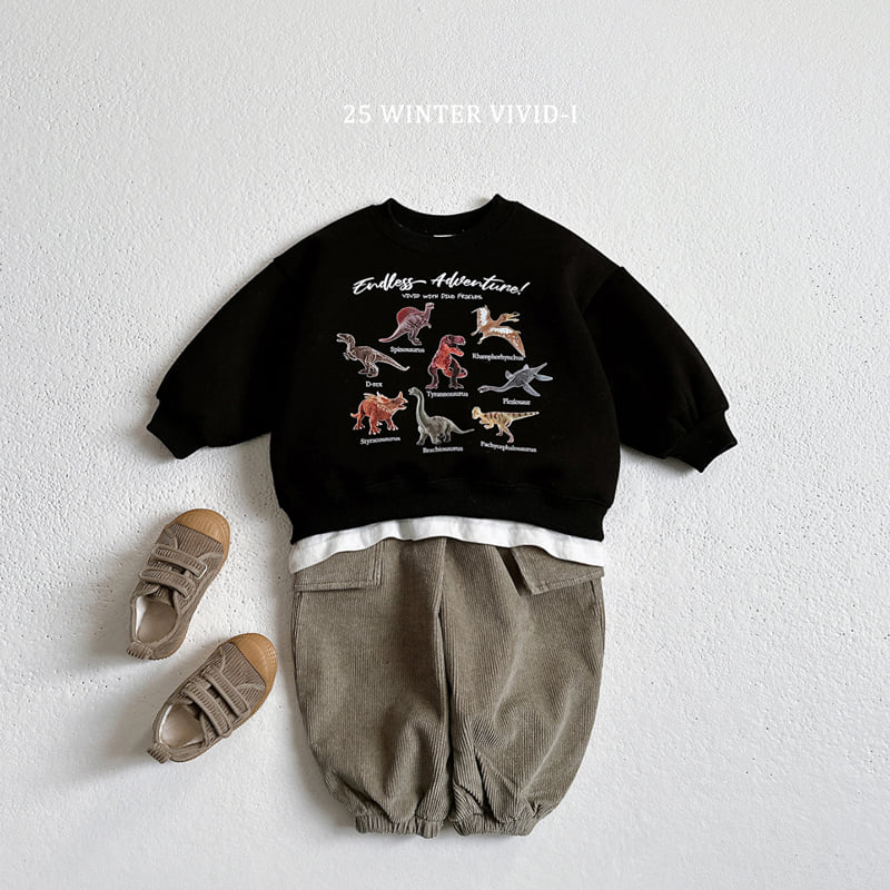 Vivid I - Korean Children Fashion - #Kfashion4kids - Fleece Mini Dino Sweatshirt - 8