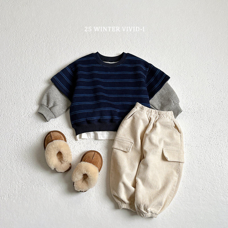 Vivid I - Korean Children Fashion - #childofig - Stripe Combo Sweatshirt - 12