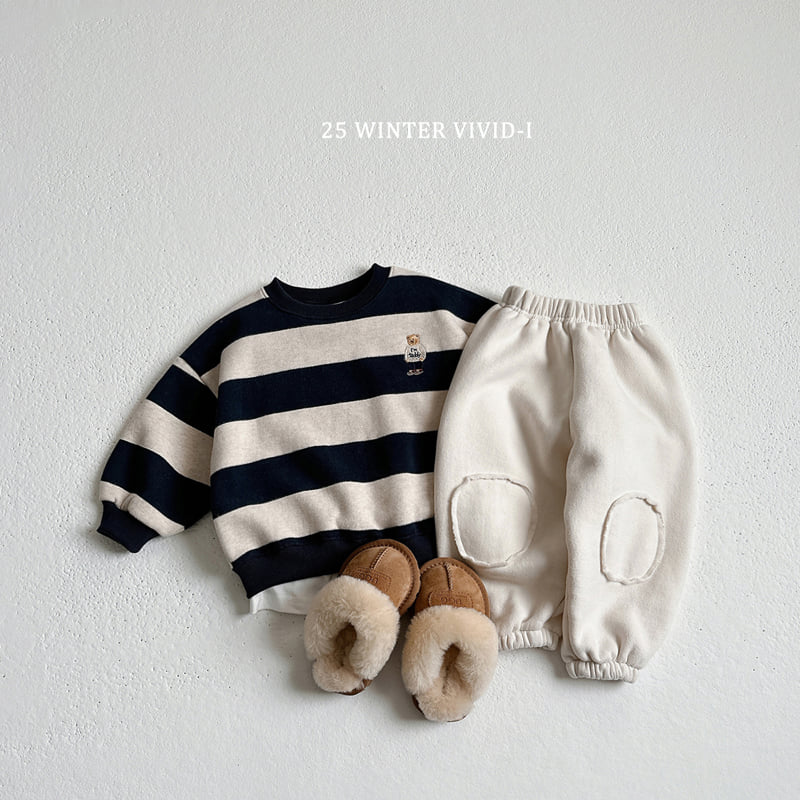 Vivid I - Korean Children Fashion - #childofig - Fleece Wide Stripe Sweatshirt - 10