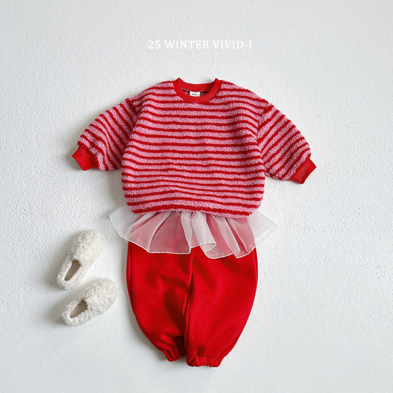 Vivid I - Korean Children Fashion - #childofig - Shearling Stripe Sweatshirt - 10