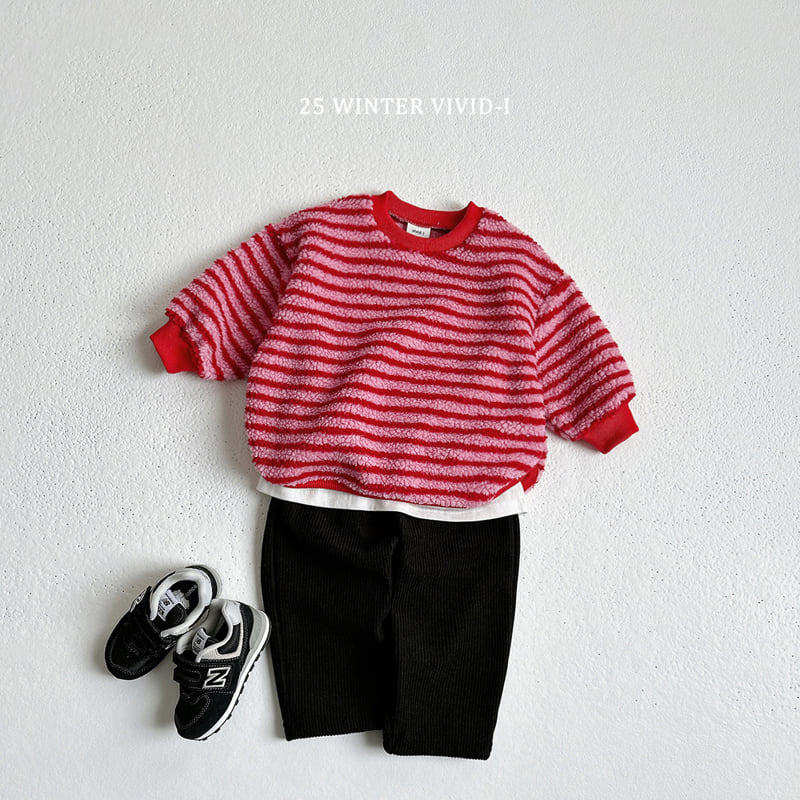 Vivid I - Korean Children Fashion - #childofig - Shearling Stripe Sweatshirt - 9