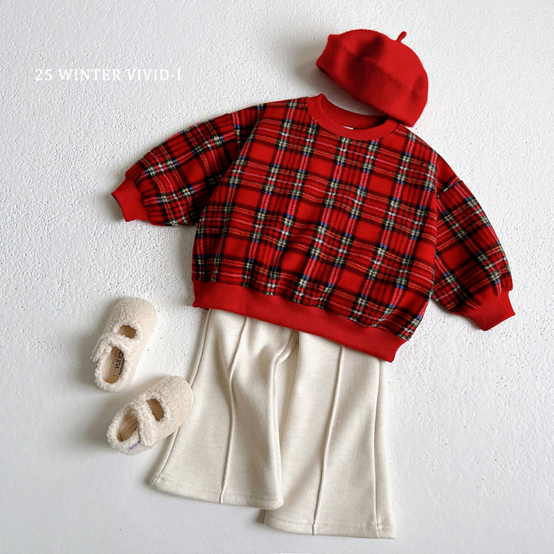 Vivid I - Korean Children Fashion - #childofig - Fleece Check Sweatshirt - 11