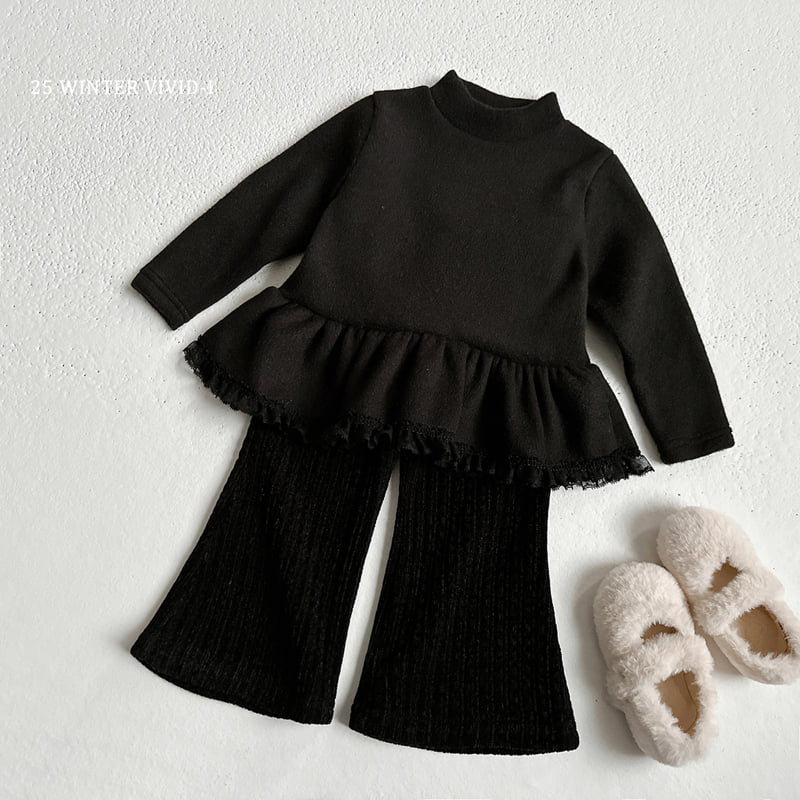 Vivid I - Korean Children Fashion - #childofig - Knit Ribbed Flare Pants - 10