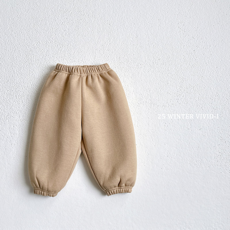 Vivid I - Korean Children Fashion - #childofig - Fleece Plain Jogger Pants - 8