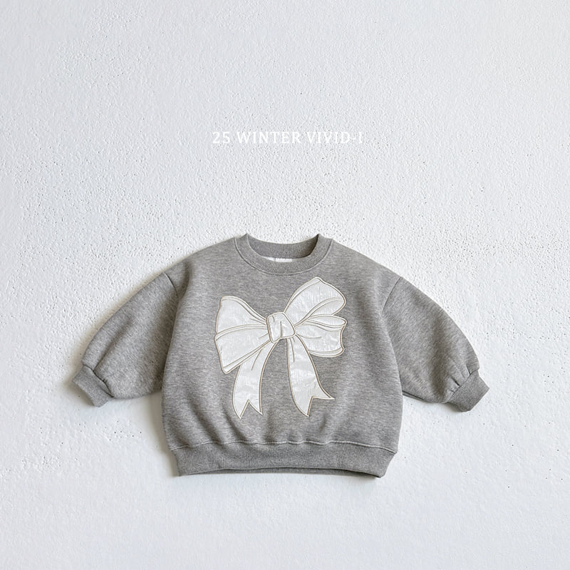 Vivid I - Korean Children Fashion - #childofig - Big Ribbon Fleece Sweatshirt - 4
