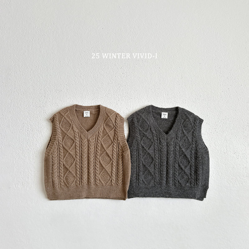 Vivid I - Korean Children Fashion - #childofig - Cable Knit Vest