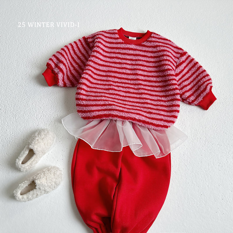 Vivid I - Korean Children Fashion - #childrensboutique - Shearling Stripe Sweatshirt - 11