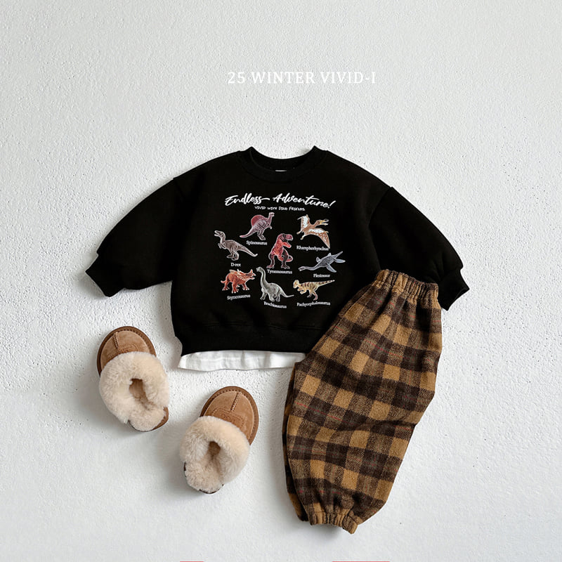 Vivid I - Korean Children Fashion - #childrensboutique - Check Fleece Jogger Pants - 11