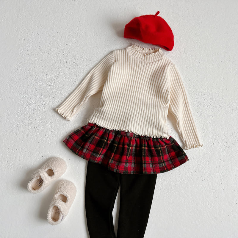 Vivid I - Korean Children Fashion - #childrensboutique - Check Skirt Leggings - 7