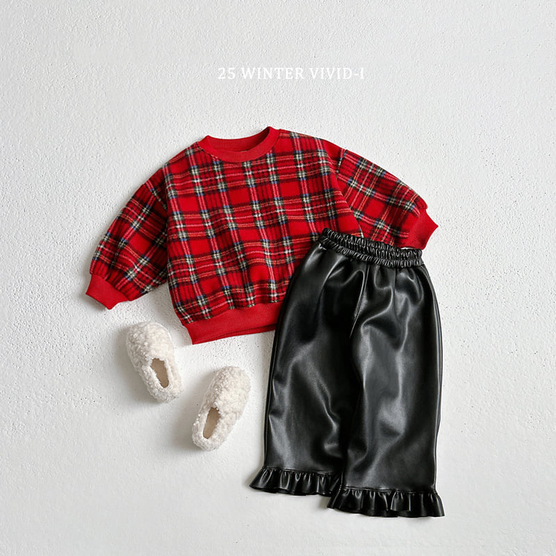 Vivid I - Korean Children Fashion - #childrensboutique - Fleece Check Sweatshirt - 12