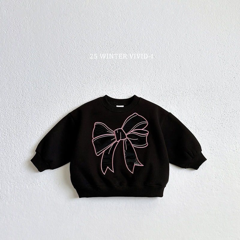 Vivid I - Korean Children Fashion - #childrensboutique - Big Ribbon Fleece Sweatshirt - 5