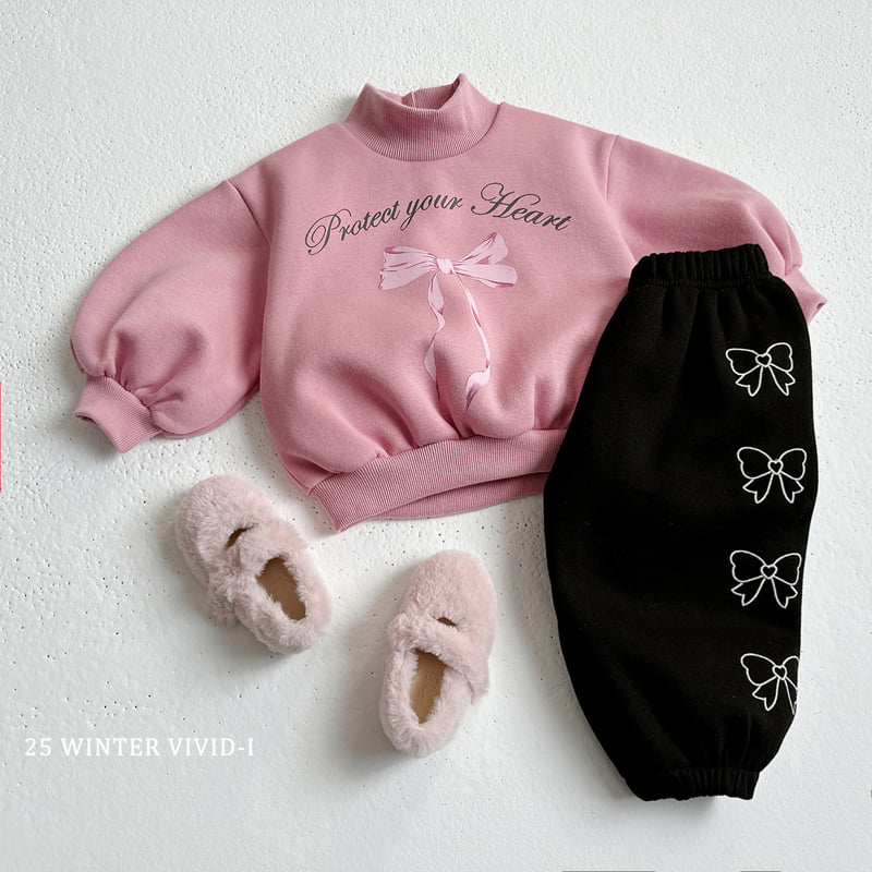 Vivid I - Korean Children Fashion - #childrensboutique - Ribbon Flare Fleece Set - 8