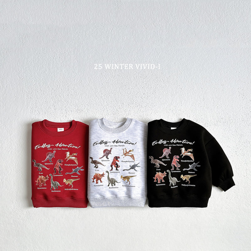 Vivid I - Korean Children Fashion - #childrensboutique - Fleece Mini Dino Sweatshirt