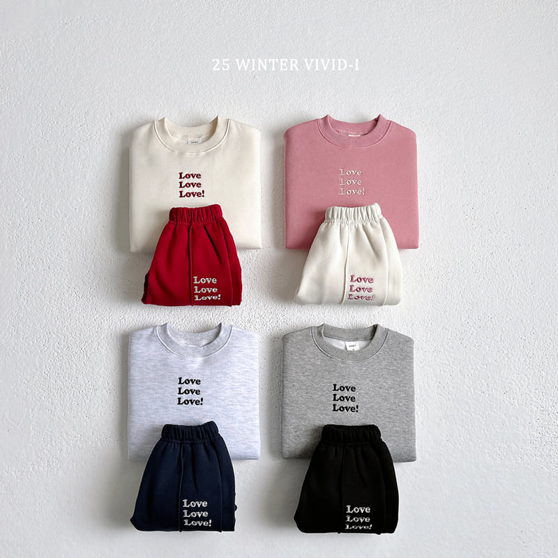 Vivid I - Korean Children Fashion - #designkidswear - Love Love Fleece Set