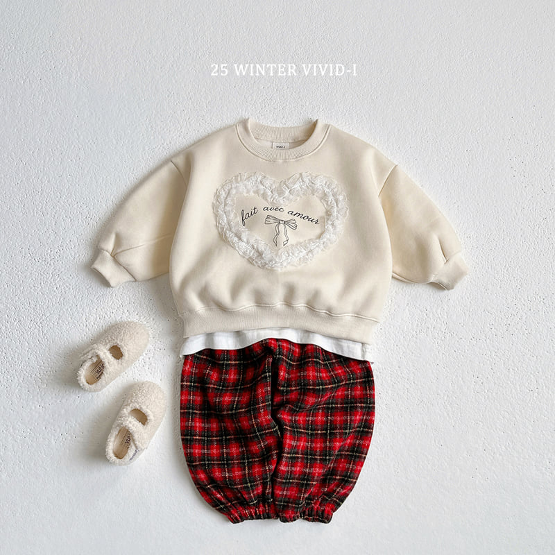 Vivid I - Korean Children Fashion - #designkidswear - Lace Heart Fleece Sweatshirt - 5