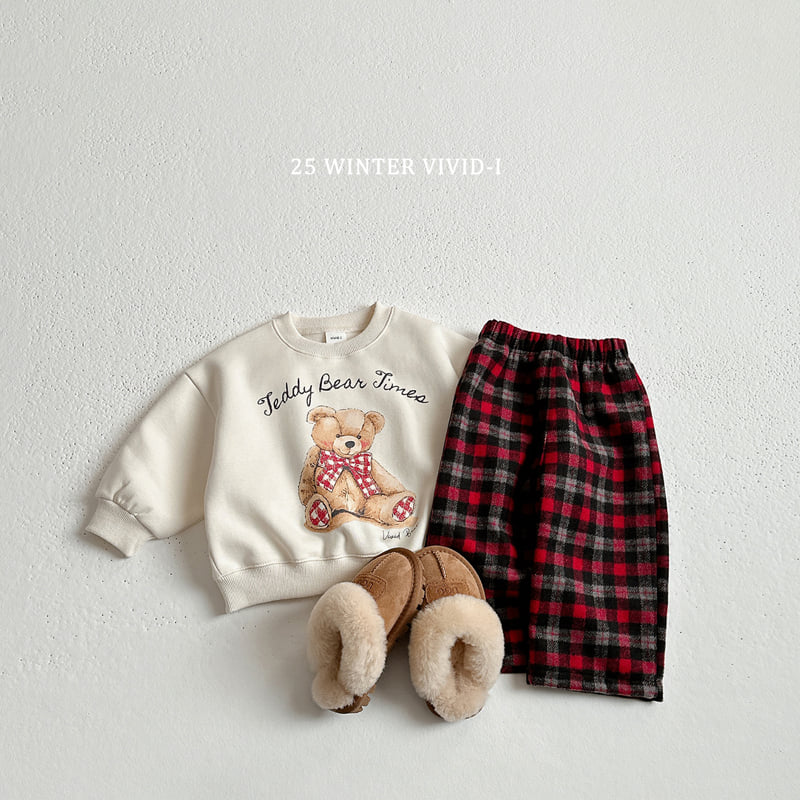 Vivid I - Korean Children Fashion - #childrensboutique - Teddy Check Set - 4