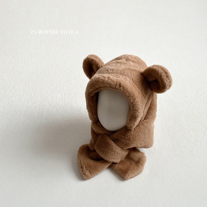Vivid I - Korean Children Fashion - #designkidswear - Bear Hat Neck Warmer - 8
