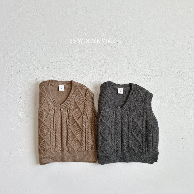 Vivid I - Korean Children Fashion - #designkidswear - Cable Knit Vest - 3