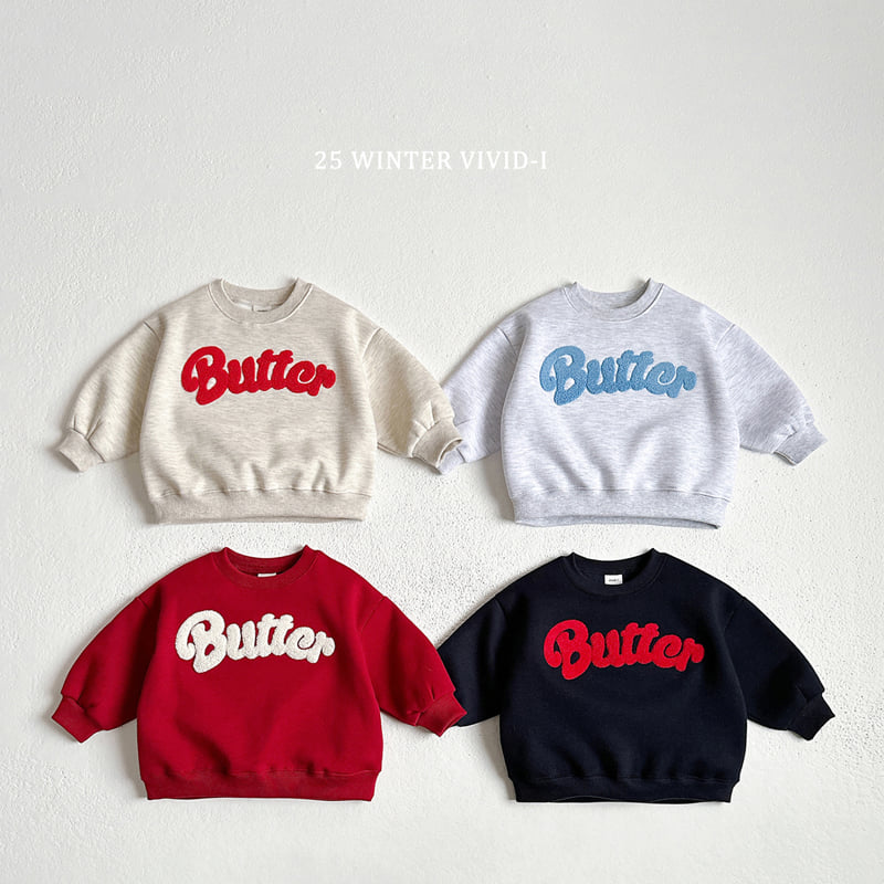Vivid I - Korean Children Fashion - #discoveringself - Butter Boucle Embroidery Sweatshirt - 3