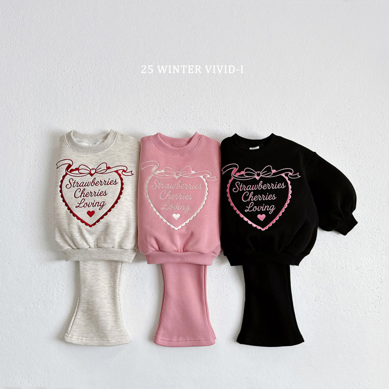 Vivid I - Korean Children Fashion - #discoveringself - Heart Embroidery Fleece Set