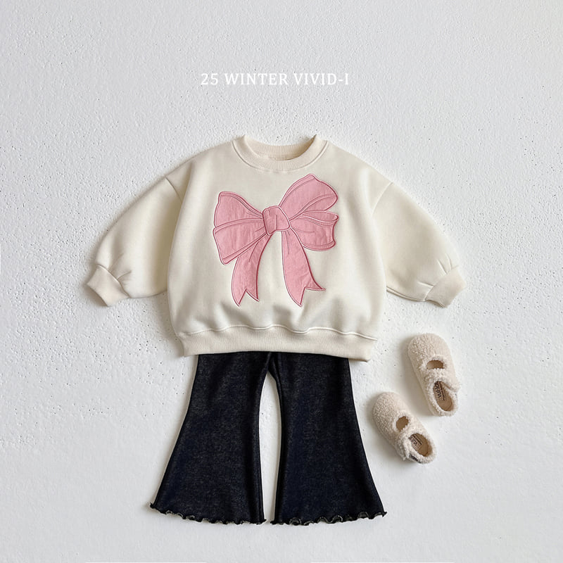 Vivid I - Korean Children Fashion - #discoveringself - Big Ribbon Fleece Sweatshirt - 7