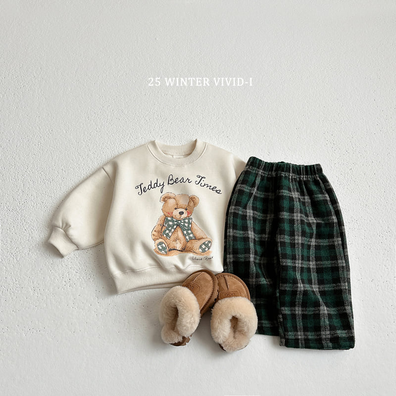 Vivid I - Korean Children Fashion - #discoveringself - Teddy Check Set - 5
