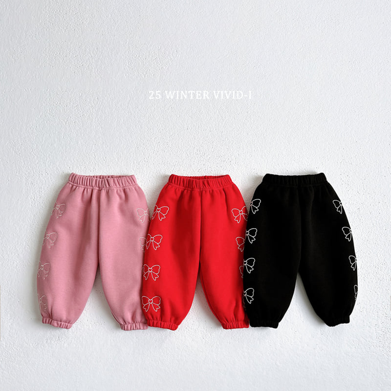 Vivid I - Korean Children Fashion - #discoveringself - Ribbon Embroidery Jogger Pants