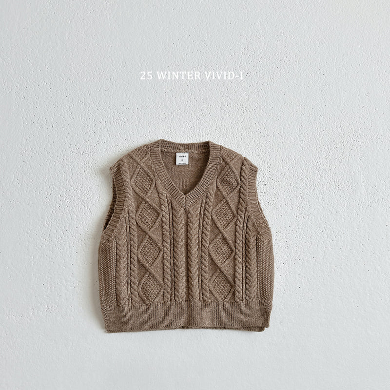 Vivid I - Korean Children Fashion - #designkidswear - Cable Knit Vest - 4