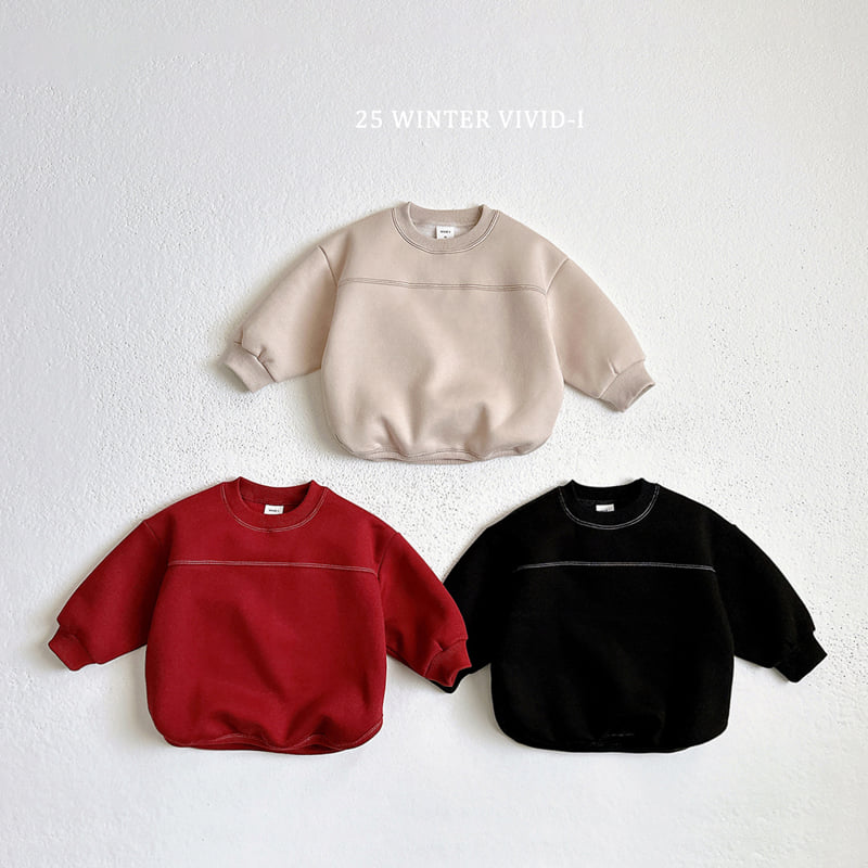 Vivid I - Korean Children Fashion - #fashionkids - Fleece Stitch Sweatshirt - 3