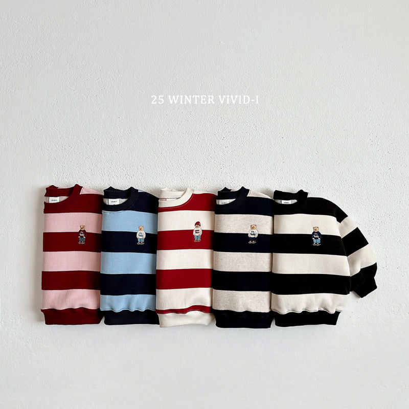 Vivid I - Korean Children Fashion - #fashionkids - Fleece Wide Stripe Sweatshirt