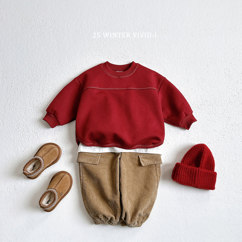 Vivid I - Korean Children Fashion - #fashionkids - Fleece Corduroy Cargo Pants - 9