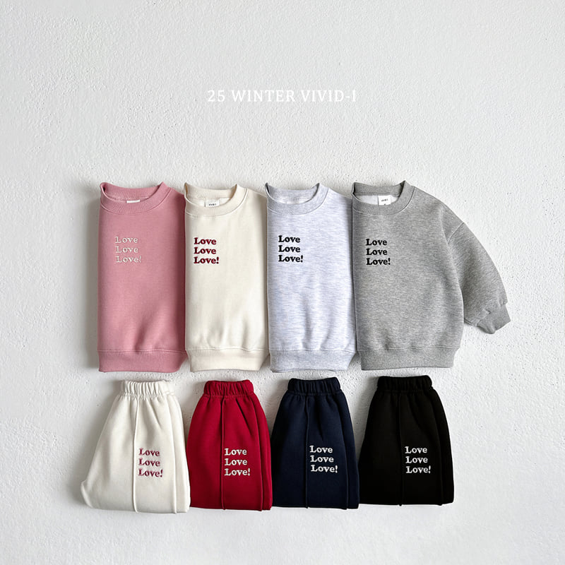 Vivid I - Korean Children Fashion - #fashionkids - Love Love Fleece Set - 3