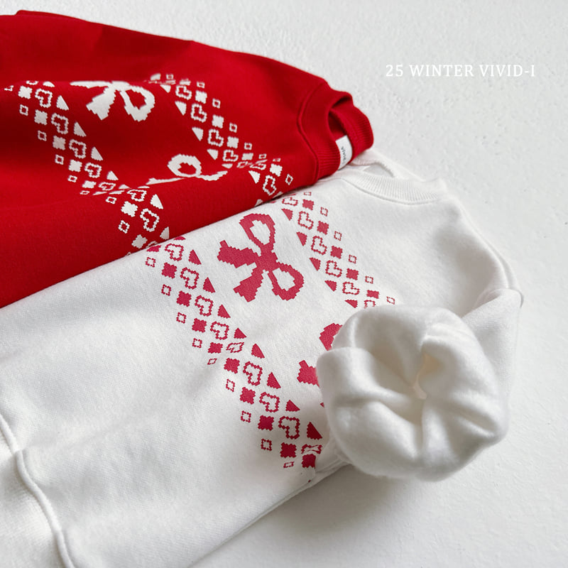 Vivid I - Korean Children Fashion - #fashionkids - Ribbon Nordic Sweatshirt - 12