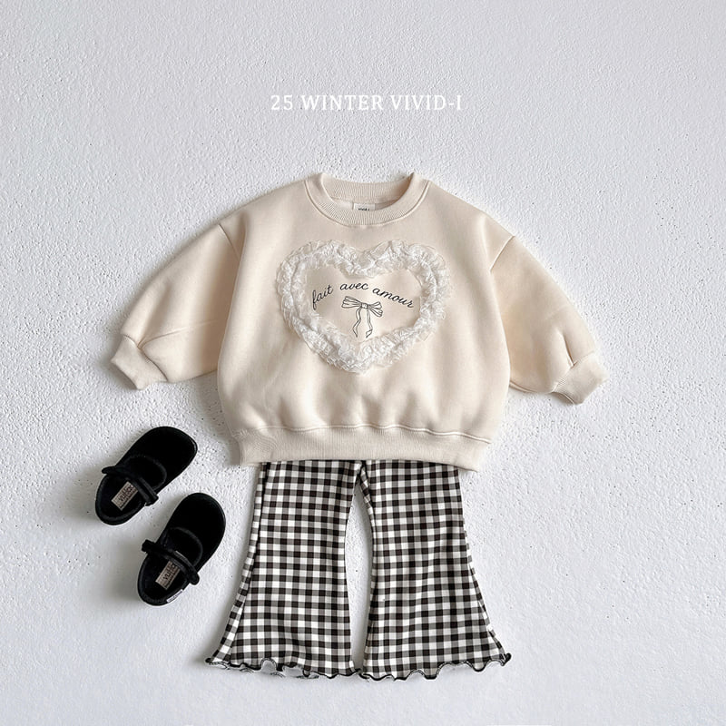 Vivid I - Korean Children Fashion - #fashionkids - Lace Heart Fleece Sweatshirt - 7