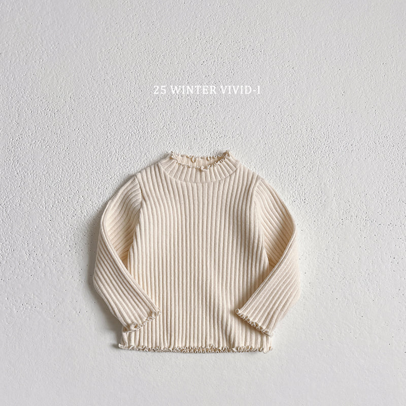 Vivid I - Korean Children Fashion - #discoveringself - Winter Ribbed Wave Tee - 4