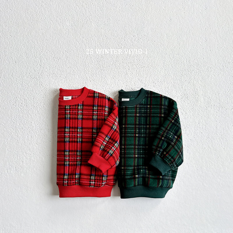 Vivid I - Korean Children Fashion - #fashionkids - Fleece Check Sweatshirt
