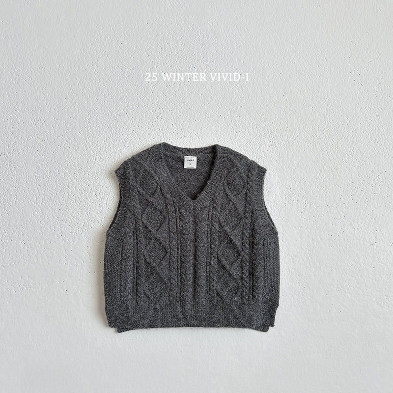 Vivid I - Korean Children Fashion - #fashionkids - Cable Knit Vest - 5