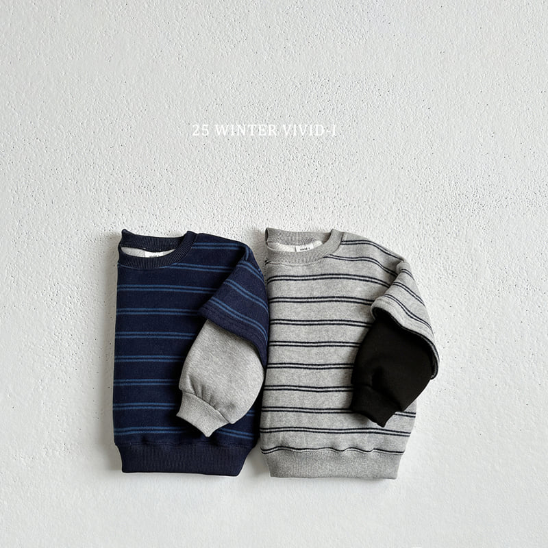 Vivid I - Korean Children Fashion - #kidsshorts - Stripe Combo Sweatshirt - 3