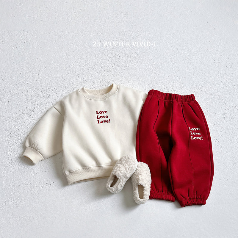 Vivid I - Korean Children Fashion - #fashionkids - Love Love Fleece Set - 4