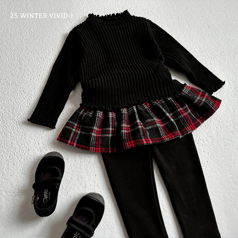 Vivid I - Korean Children Fashion - #kidsshorts - Check Skirt Leggings - 11