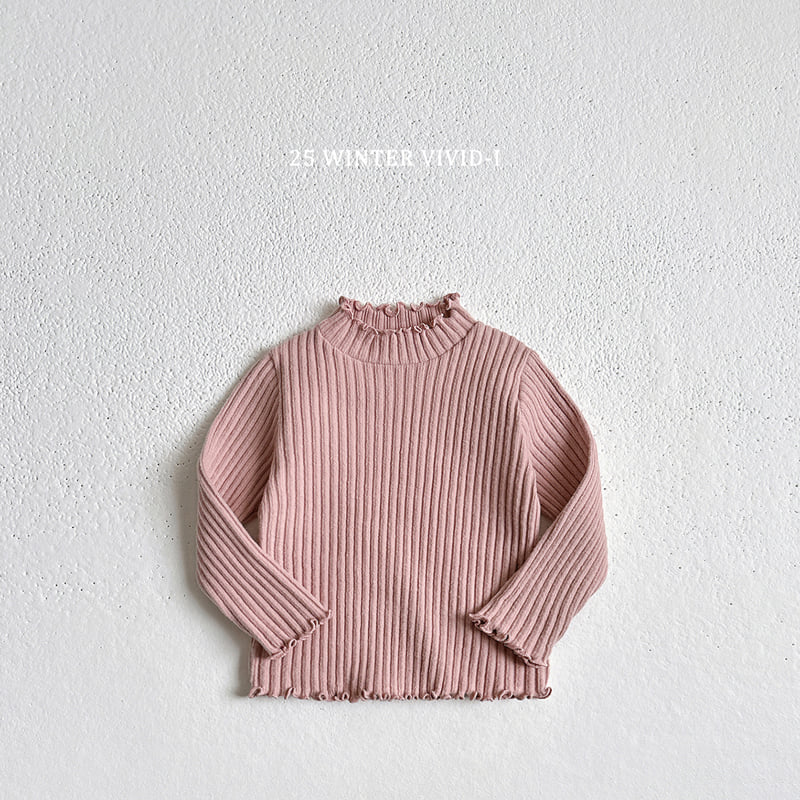 Vivid I - Korean Children Fashion - #kidsshorts - Winter Ribbed Wave Tee - 5
