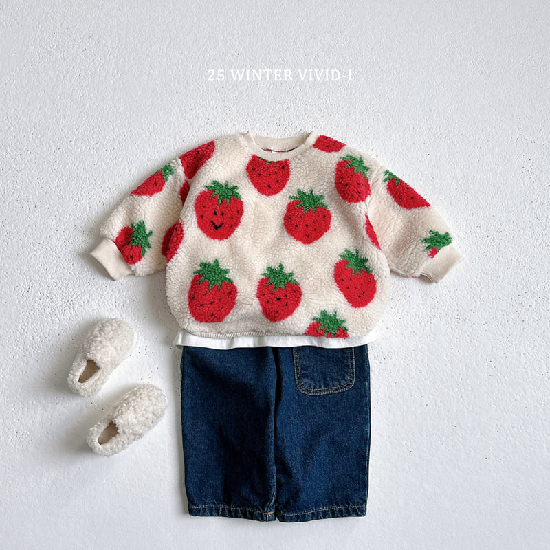 Vivid I - Korean Children Fashion - #kidsshorts - Shearling Pattern Sweatshirt - 10