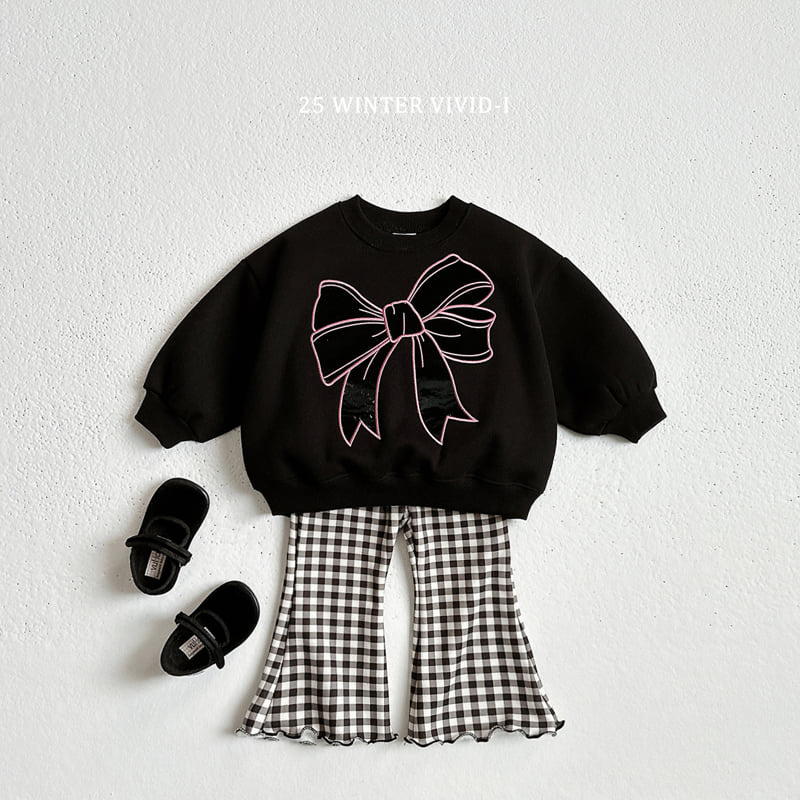 Vivid I - Korean Children Fashion - #kidsshorts - Big Ribbon Fleece Sweatshirt - 9