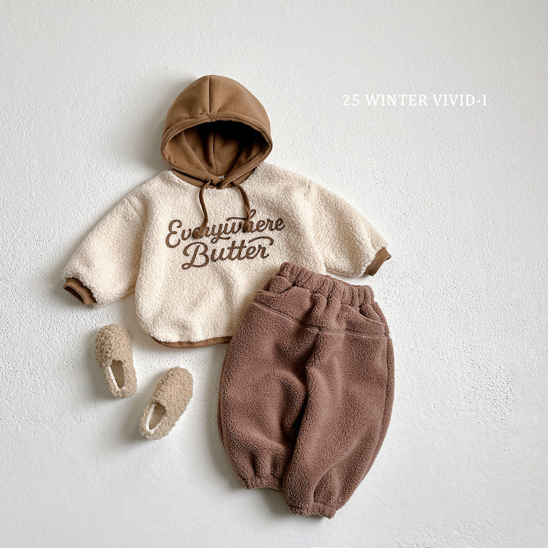 Vivid I - Korean Children Fashion - #kidsshorts - Shearling Hood Sweatshirt - 6