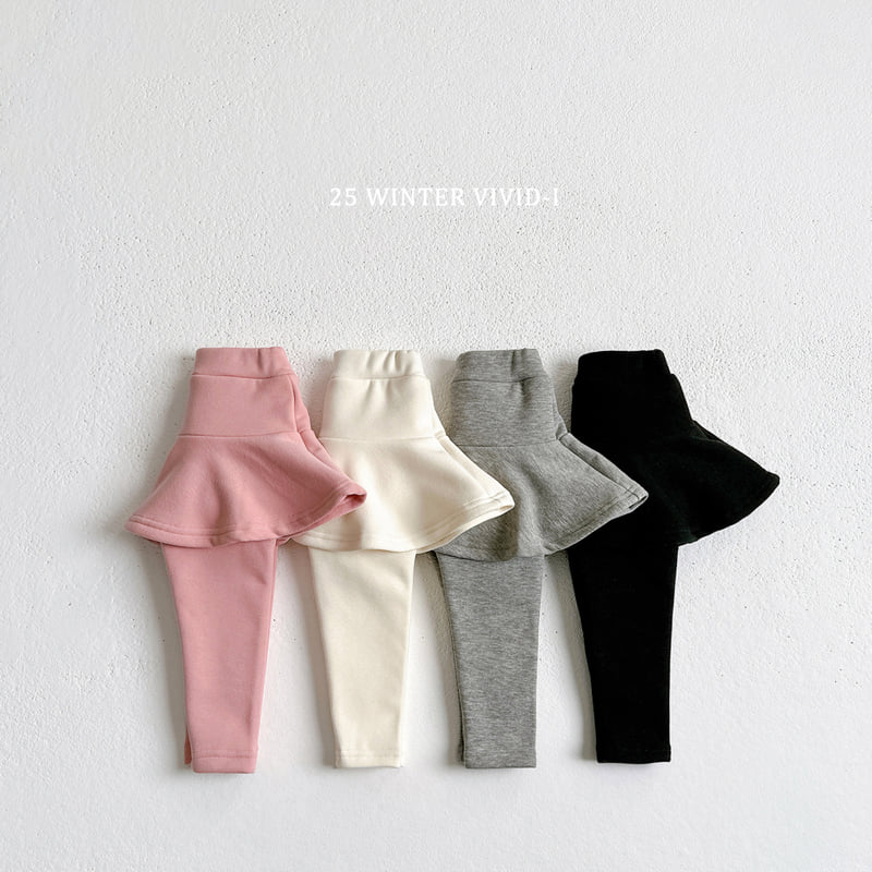 Vivid I - Korean Children Fashion - #kidsshorts - Winter Fleece Skirt Leggings