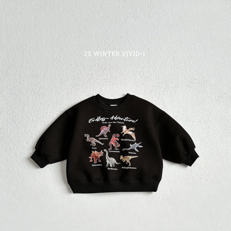 Vivid I - Korean Children Fashion - #kidsshorts - Fleece Mini Dino Sweatshirt - 5