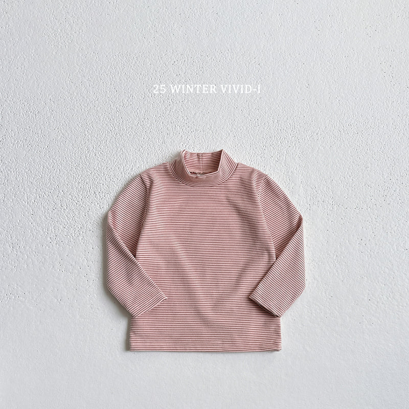 Vivid I - Korean Children Fashion - #fashionkids - Fleece Stripe Turtleneck Tee - 4