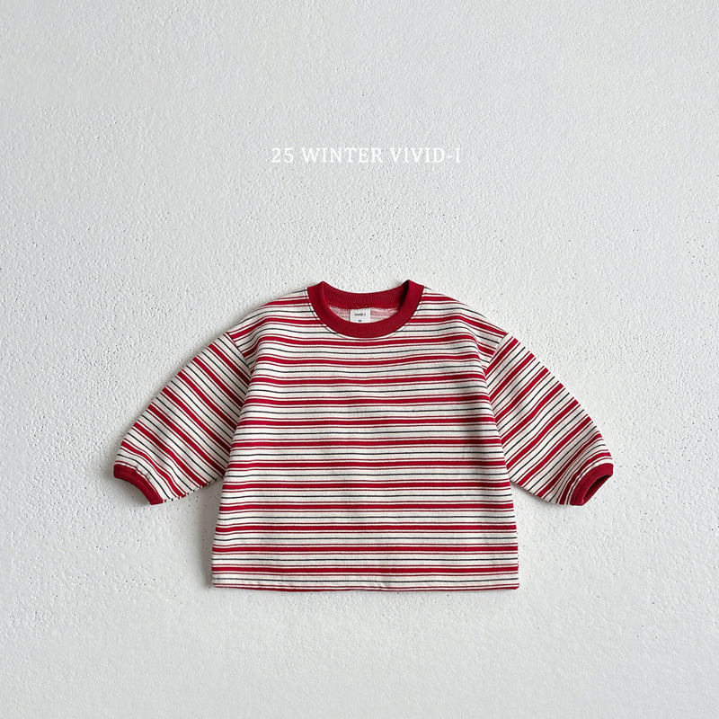 Vivid I - Korean Children Fashion - #kidsshorts - Fleece Multi Stripe Sweatshirt - 5