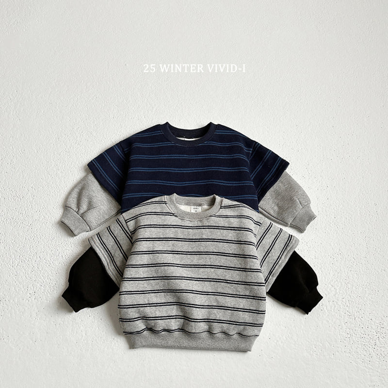 Vivid I - Korean Children Fashion - #kidsshorts - Stripe Combo Sweatshirt - 4