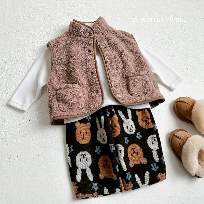 Vivid I - Korean Children Fashion - #kidsstore - Knit Pattern Pants - 10